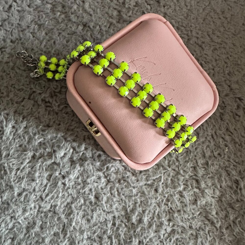 retro h&m crystal neon adjustable bracelet neon yellow